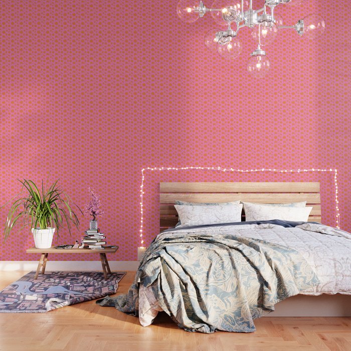 Abstract retro pink star shape pattern Wallpaper Gallery Image 3