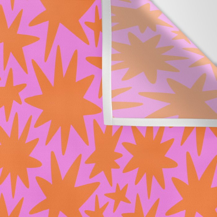 Abstract retro pink star shape pattern Wall Tapestry Gallery Image 3