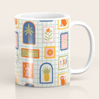 Vintage tropical summer patchwork art pattern Coffee Mug Gallery Image 1