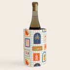 Vintage tropical summer patchwork art pattern Wine Chiller Gallery Image 2
