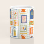 Vintage tropical summer patchwork art pattern Coffee Mug Gallery Image 4