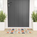 Vintage tropical summer patchwork art pattern Welcome Mat Gallery Image 3