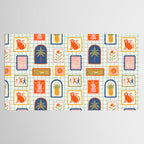 Vintage tropical summer patchwork art pattern Tablecloth Gallery Image 2