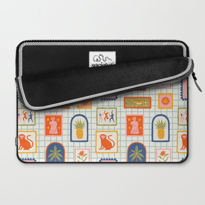 Vintage tropical summer patchwork art pattern Laptop Sleeve Gallery Image 2
