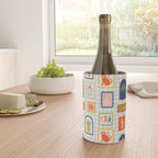 Vintage tropical summer patchwork art pattern Wine Chiller Gallery Image 4