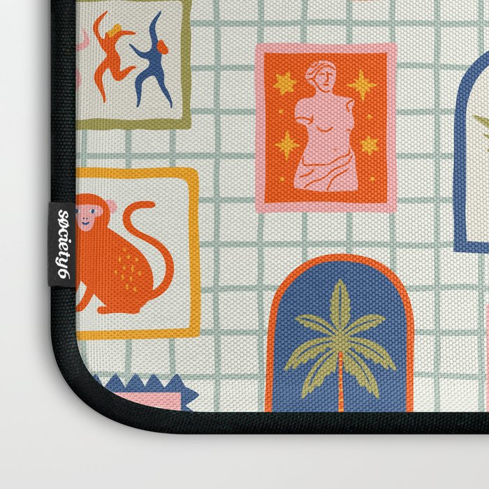 Vintage tropical summer patchwork art pattern Laptop Sleeve Gallery Image 3