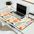 Vintage tropical summer patchwork art pattern Desk Mat Gallery Image 2