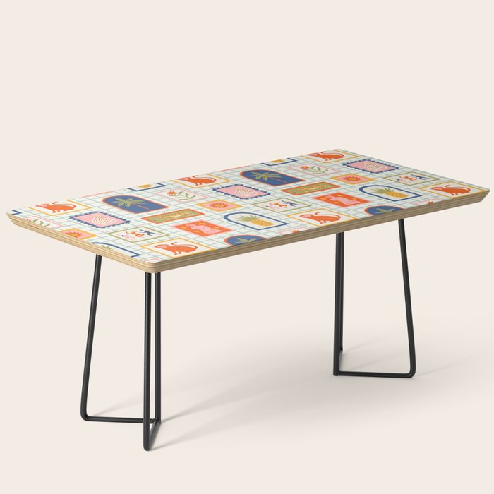 Vintage tropical summer patchwork art pattern Coffee Table Gallery Image 1