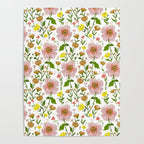 Summer Floral - pink & yellow Poster Gallery Image 4
