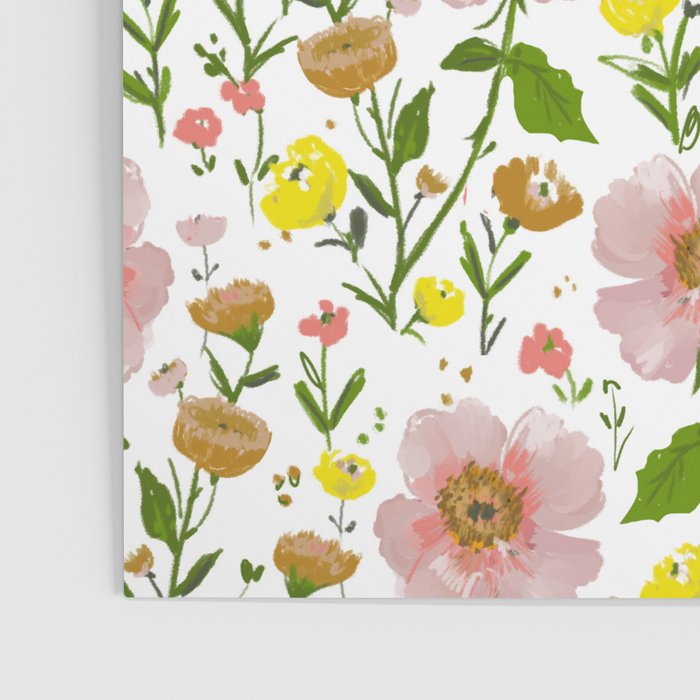 Summer Floral - pink & yellow Poster Gallery Image 3