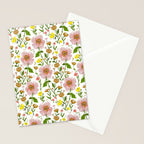 Summer Floral - pink & yellow Stationery Card Gallery Image 2