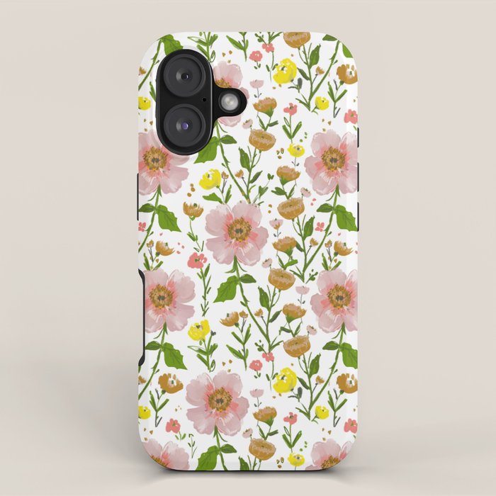 Summer Floral - pink & yellow iPhone Case Gallery Image 1