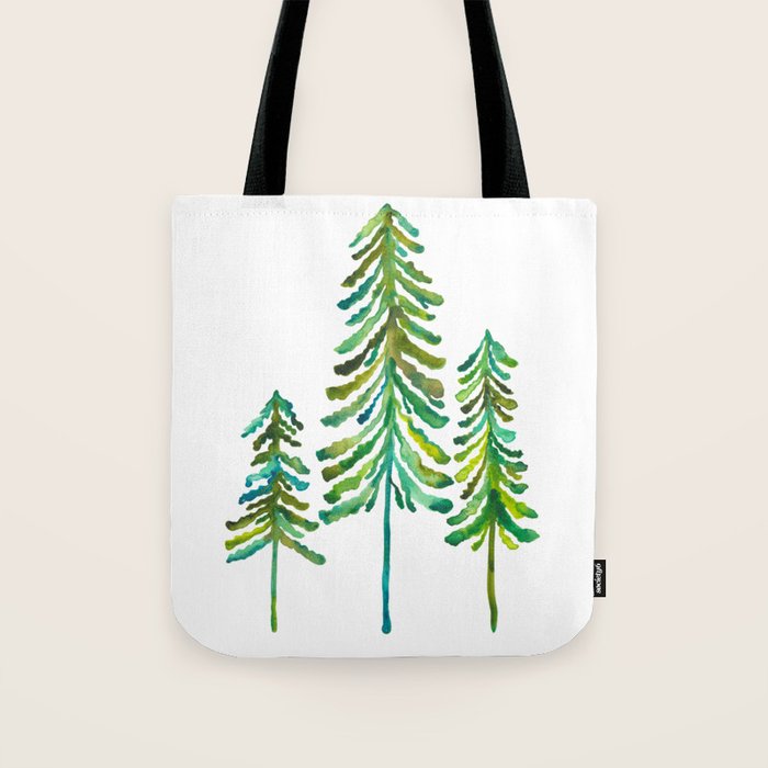 Pine Trees - Green Palette Tote Bag Gallery Image 1
