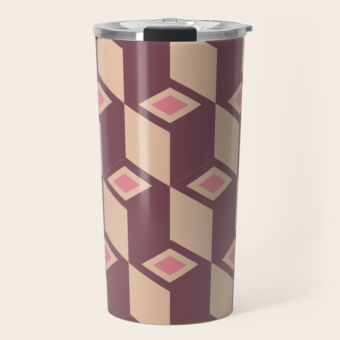 Retro Geometric Bloom Revival Travel Mug Gallery Image 1