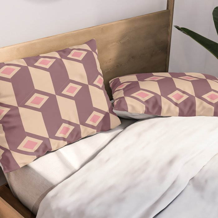 Retro Geometric Bloom Revival Pillow Sham Gallery Image 2