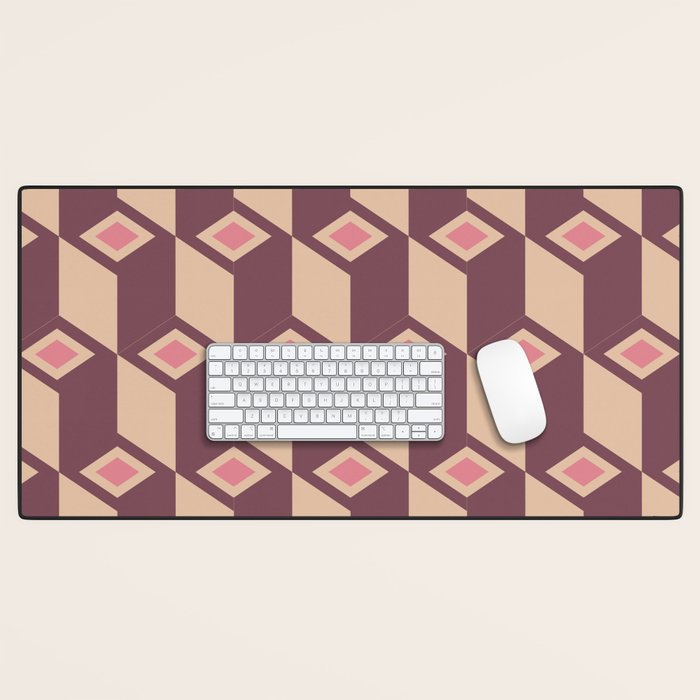 Retro Geometric Bloom Revival Desk Mat Gallery Image 1