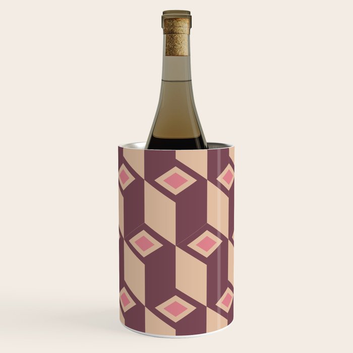 Retro Geometric Bloom Revival Wine Chiller Gallery Image 1