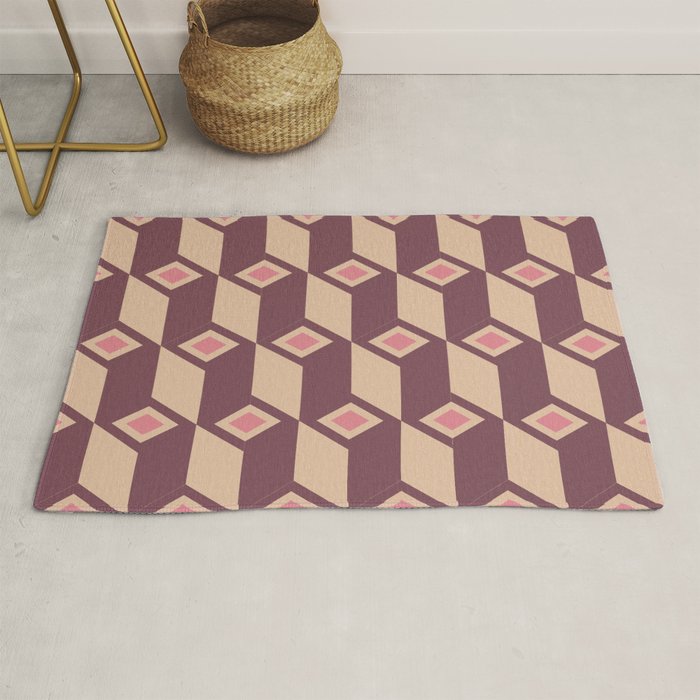 Retro Geometric Bloom Revival Rug Gallery Image 1