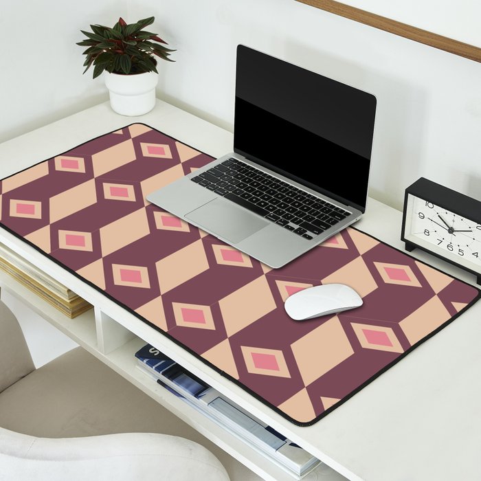 Retro Geometric Bloom Revival Desk Mat Gallery Image 2
