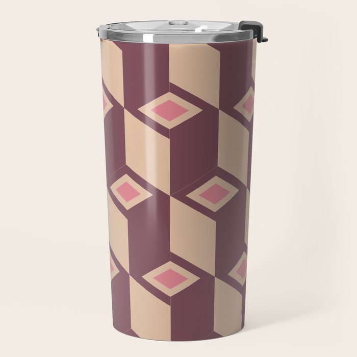 Retro Geometric Bloom Revival Travel Mug Gallery Image 2