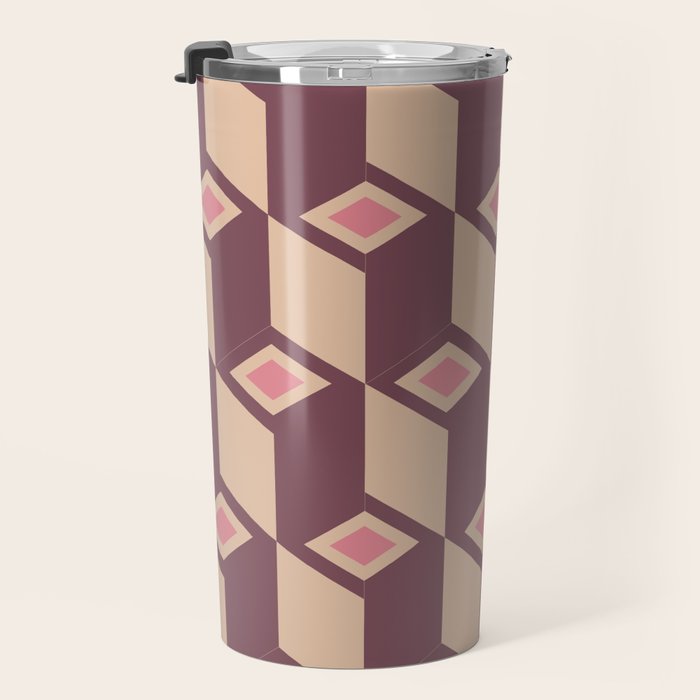 Retro Geometric Bloom Revival Travel Mug Gallery Image 3