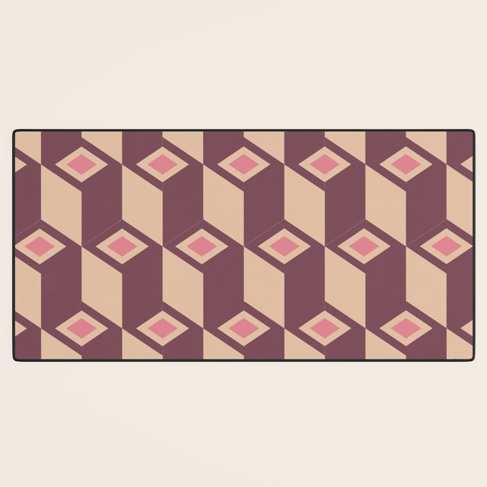Retro Geometric Bloom Revival Desk Mat Gallery Image 3