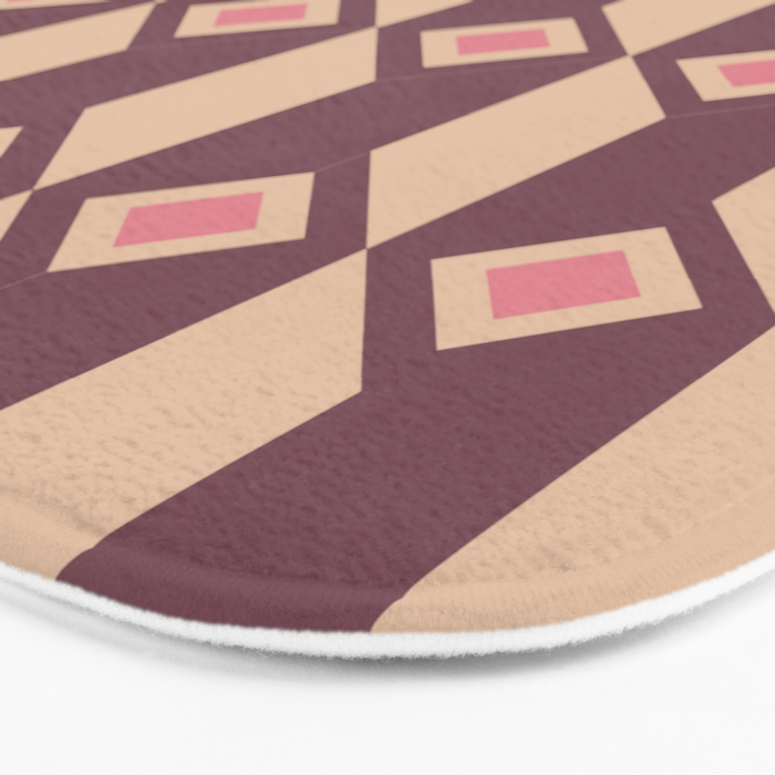 Retro Geometric Bloom Revival Bath Mat Gallery Image 3