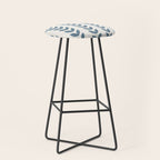 Leaf Pattern Pastel Blue - Scandinavian Stool Gallery Image 1