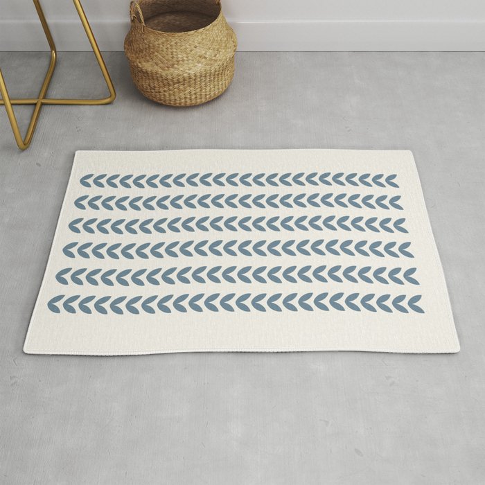 Leaf Pattern Pastel Blue - Scandinavian Rug Gallery Image 1
