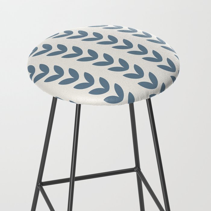 Leaf Pattern Pastel Blue - Scandinavian Stool Gallery Image 2