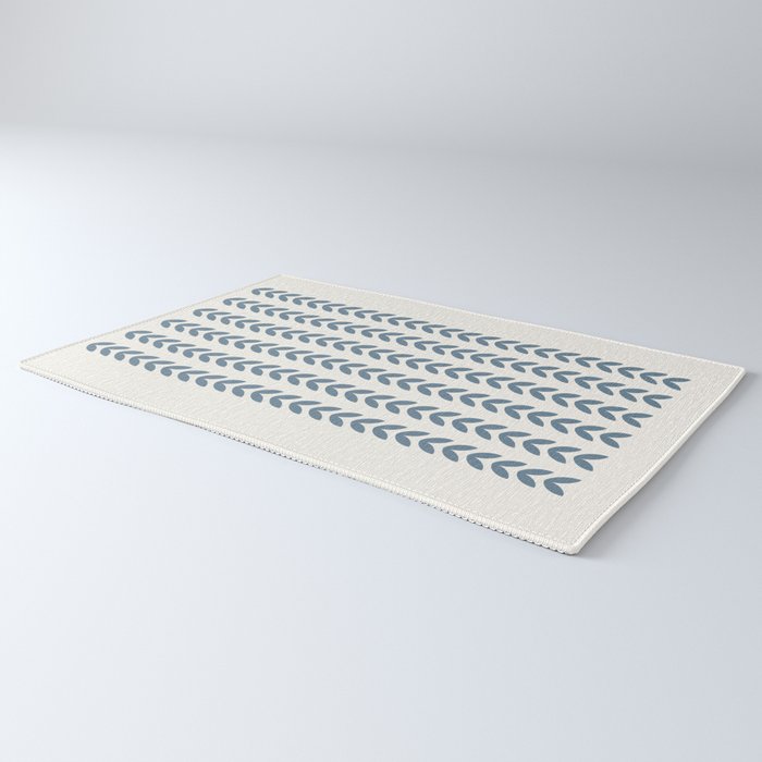 Leaf Pattern Pastel Blue - Scandinavian Rug Gallery Image 3