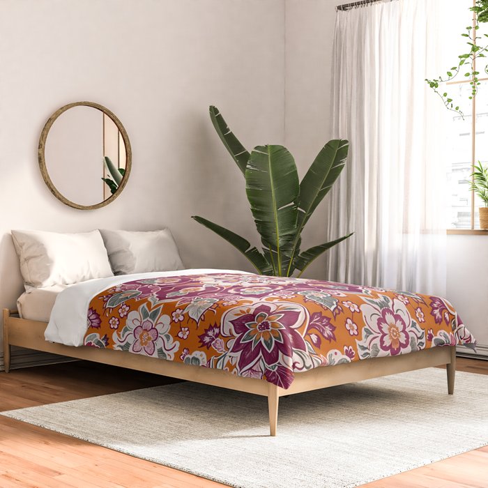 Ruby and Spice Floral Mandala Comforter Gallery Image 2