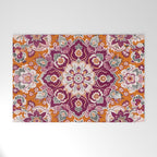 Ruby and Spice Floral Mandala Welcome Mat Gallery Image 1