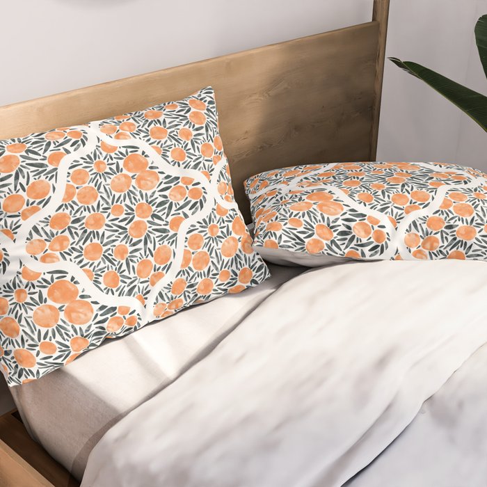 Tangerine Lattice Dreams Pillow Sham Gallery Image 2