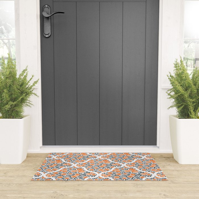 Tangerine Lattice Dreams Welcome Mat Gallery Image 3