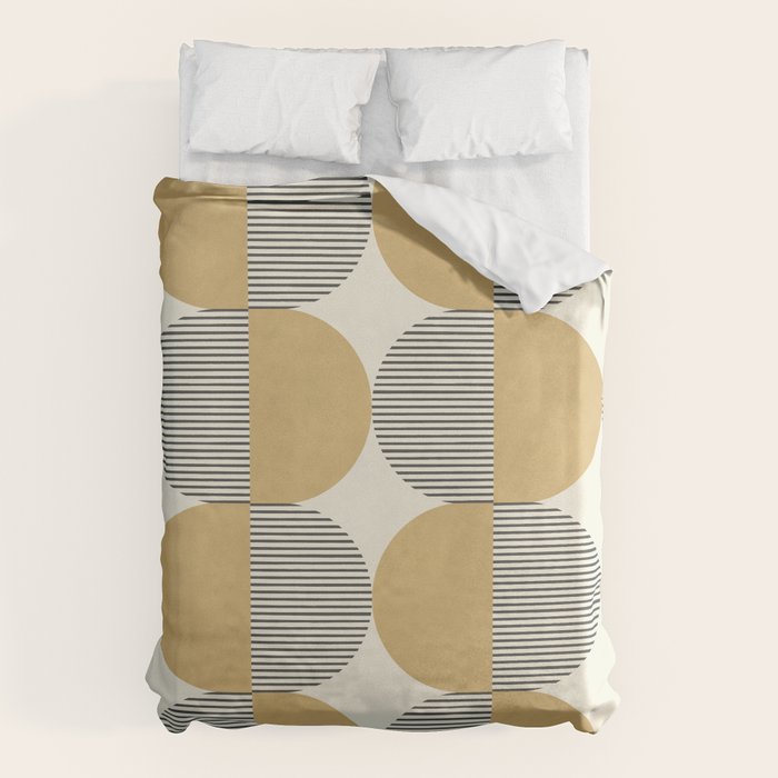 Semicircle Stripes - Gold Duvet Cover Gallery Image 6