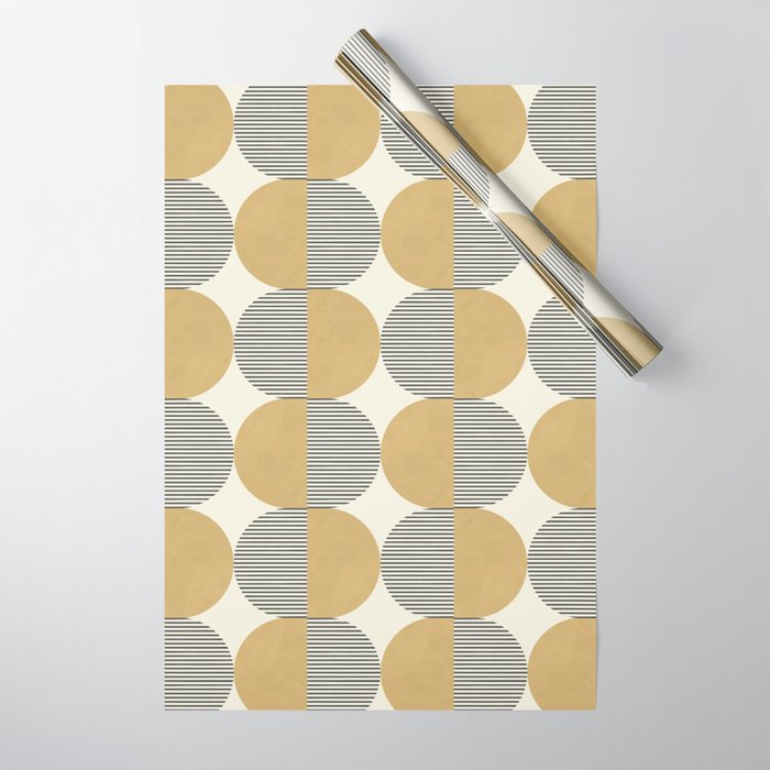 Semicircle Stripes - Gold Wrapping Paper Gallery Image 1