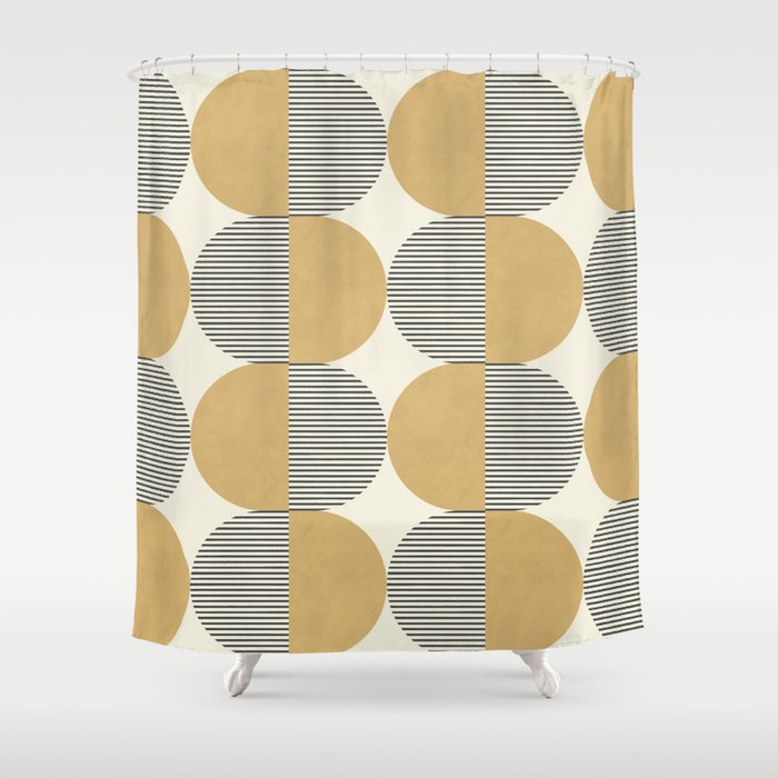 Semicircle Stripes - Gold Shower Curtain Gallery Image 1