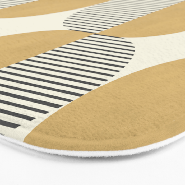 Semicircle Stripes - Gold Bath Mat Gallery Image 3