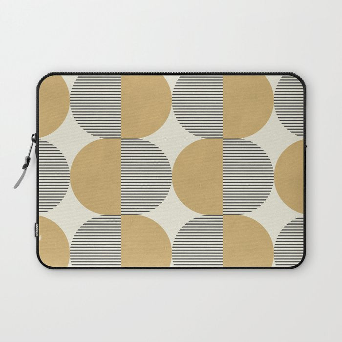 Semicircle Stripes - Gold Laptop Sleeve Gallery Image 1