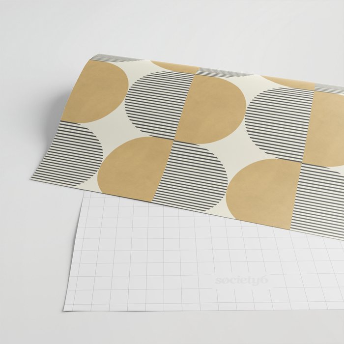 Semicircle Stripes - Gold Wrapping Paper Gallery Image 2