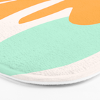 Simple Orange Leaf on Aqua Sun - cut-outs 3  Bath Mat Gallery Image 3