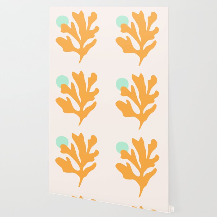 Simple Orange Leaf on Aqua Sun - cut-outs 3  Wallpaper Gallery Image 2