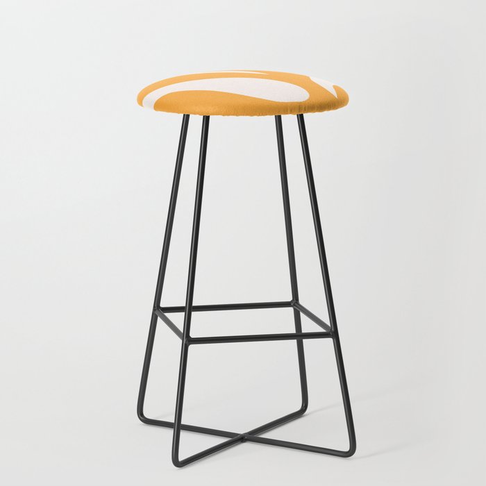 Simple Orange Leaf on Aqua Sun - cut-outs 3  Stool Gallery Image 1