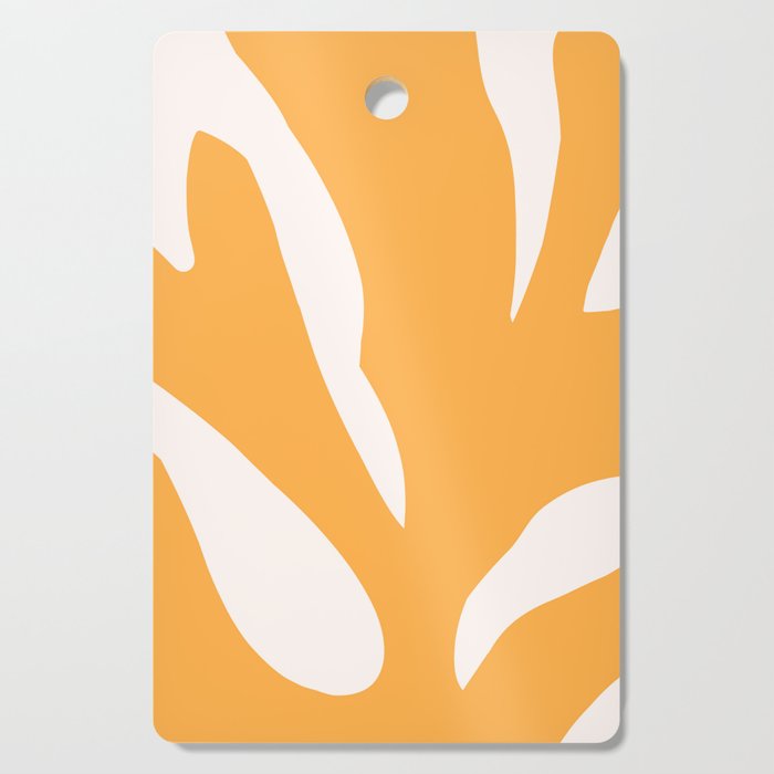 Simple Orange Leaf on Aqua Sun - cut-outs 3  Cutting Board Gallery Image 1