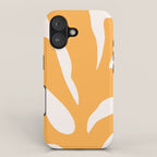 Simple Orange Leaf on Aqua Sun - cut-outs 3  iPhone Case Gallery Image 1