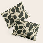 leaves black and white Pillow Sham Gallery Image 3