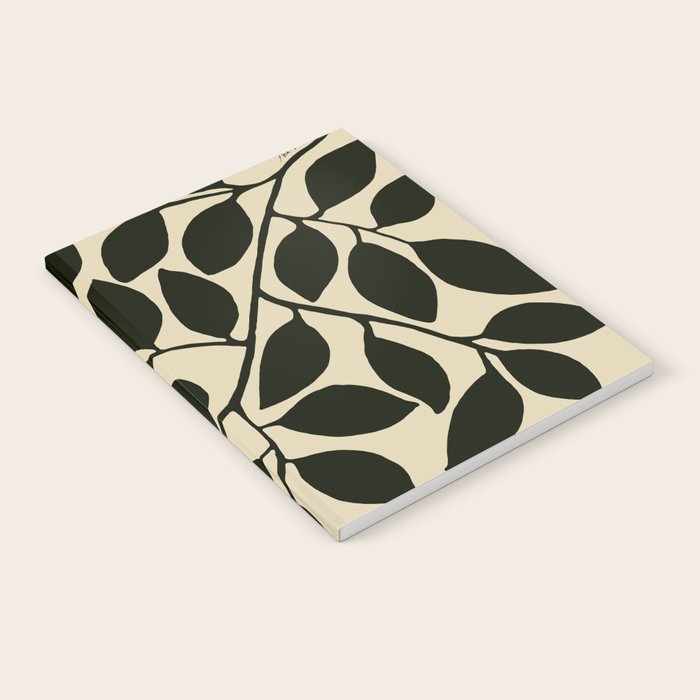 leaves black and white Notebook Gallery Image 2