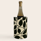 leaves black and white Wine Chiller Gallery Image 1
