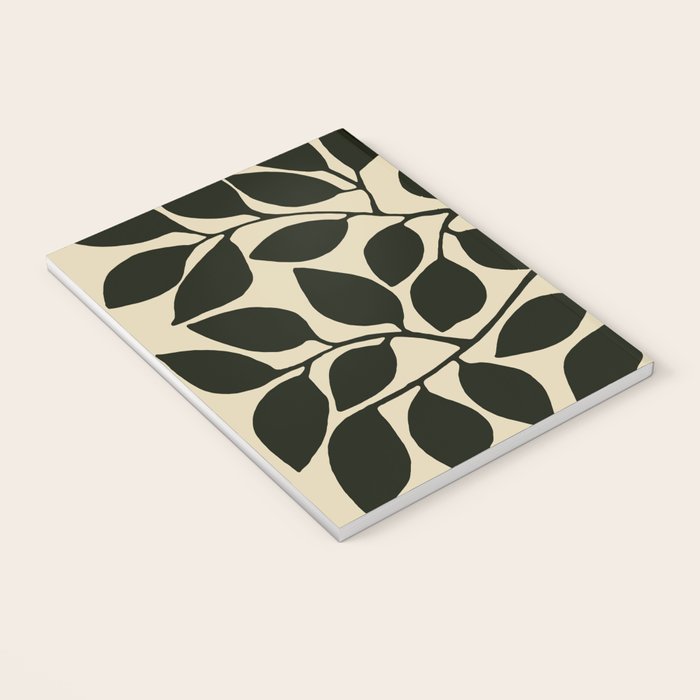 leaves black and white Notebook Gallery Image 3
